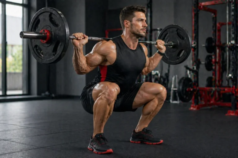 Athlete lifting weights