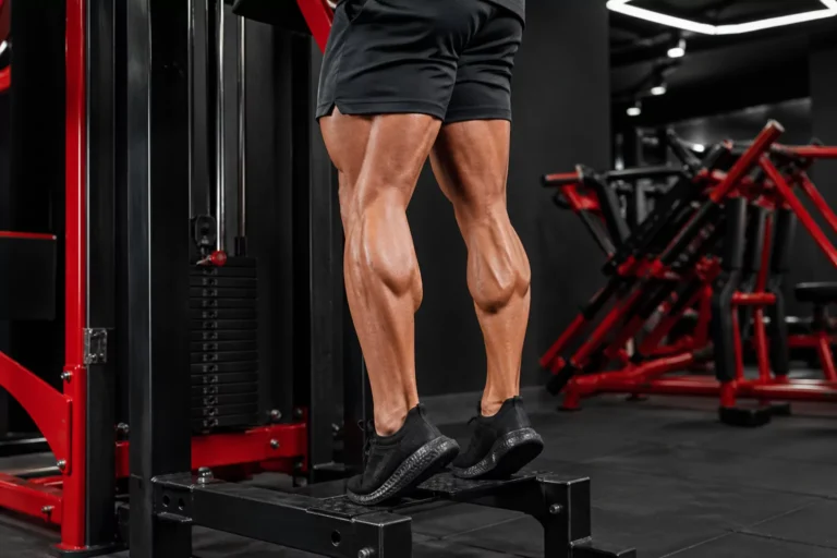 Athlete performing standing calf raises
