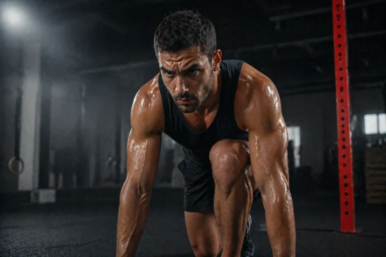 Hard Work Beats Talent Athlete training intensely representing hard work discipline