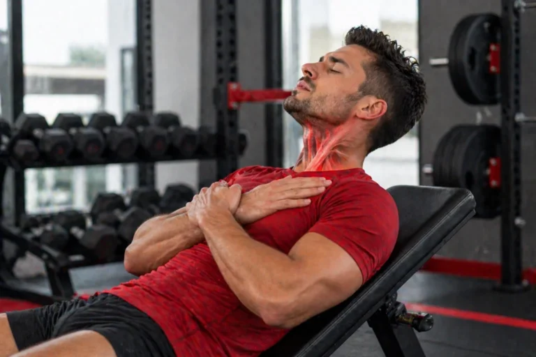 Athlete performing neck training exercise
